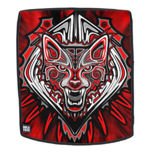 Wolf-Haida-Stammes-Totem-Design Rucksack