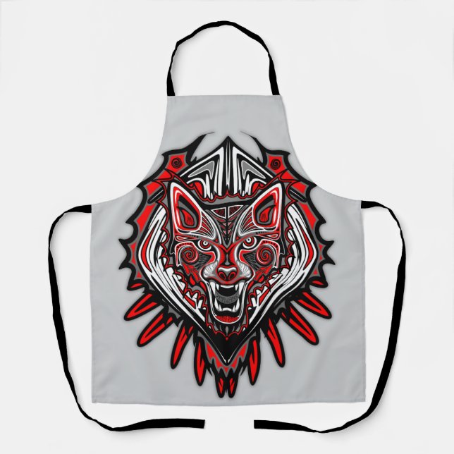 Wolf Haida-Stammes-Totem-Design Schürze (Vorderseite)