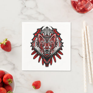 Wolf-Haida-Stammes-Totem-Design Serviette