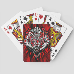 Wolf Haida-Stammes-Totem-Design Spielkarten