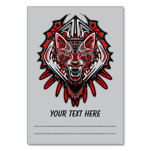 Wolf-Haida-Stammes-Totem-Design Tischnummer