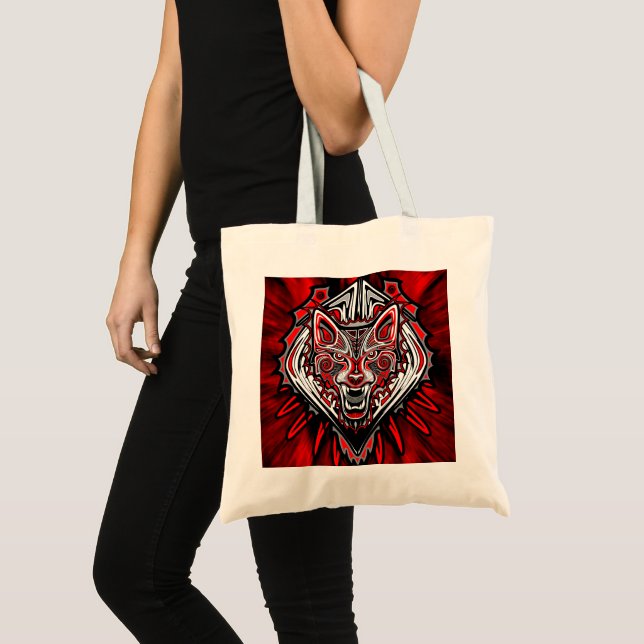 Wolf Haida-Stammes-Totem-Design Tragetasche (Vorderseite (Produkt))