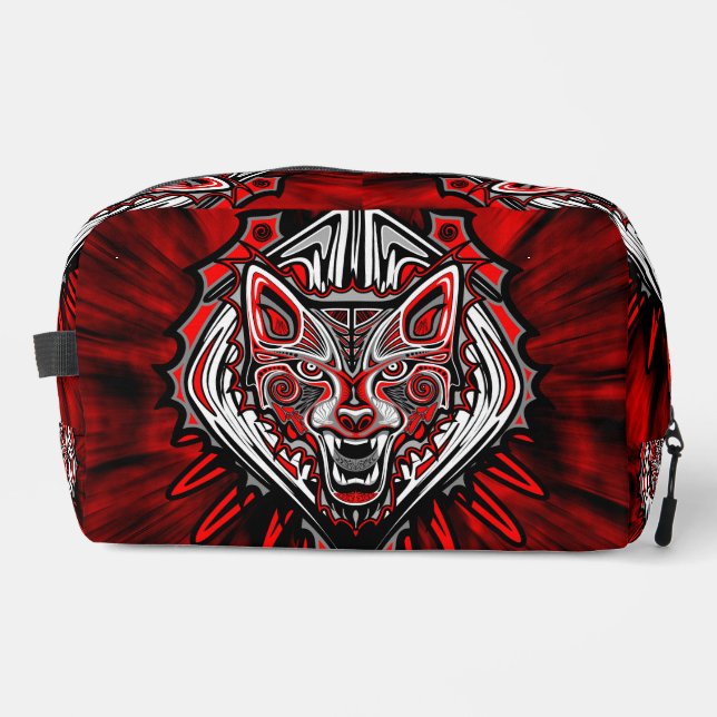 Wolf-Haida-Stammes-Totem-Design Waschbeutel (Vorderseite)
