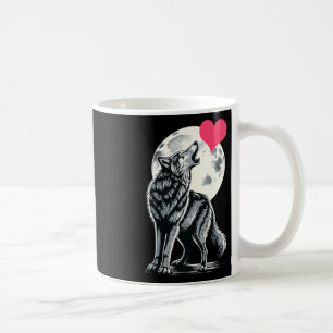 Wolf hält Herz Valentinstag Süße Wölfe Val Kaffeetasse