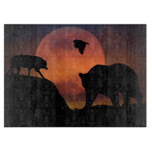 Wolf Hawk und Bärenschneider Schneidebrett