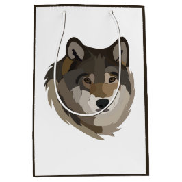 Wolf Head Animal Gray Wild Wolf Mittlere Geschenktüte