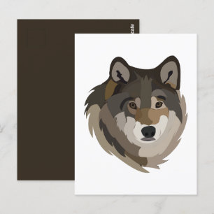 Wolf Head Animal Gray Wild Wolf Postkarte
