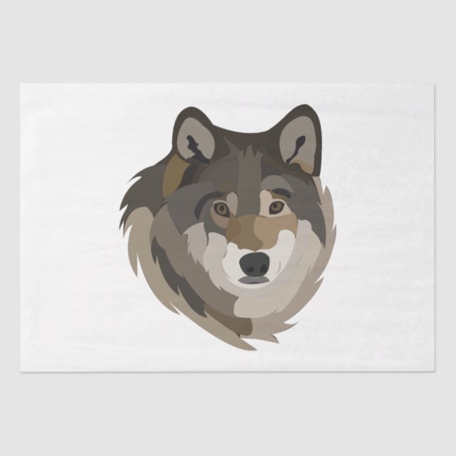Wolf Head Animal Gray Wild Wolf Seidenpapier (Vorderseite)