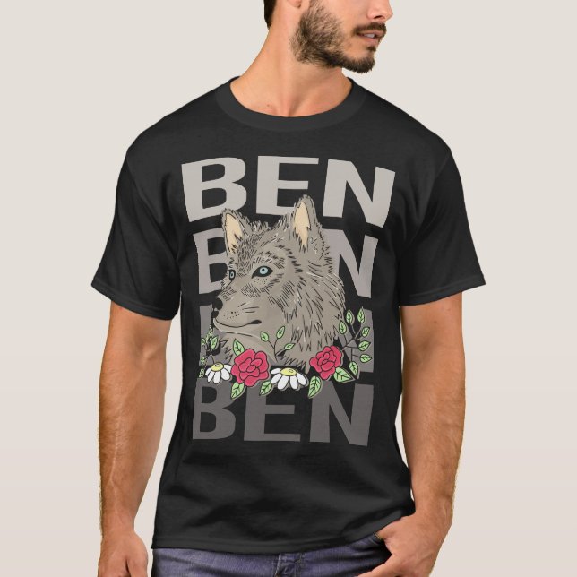 Wolf Head - Ben Name T-Shirt (Vorderseite)