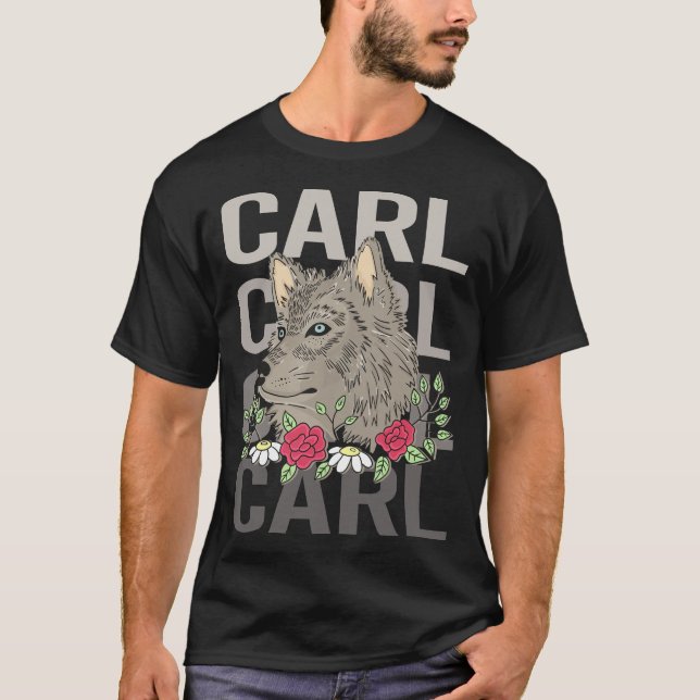 Wolf Head - Carl Name T-Shirt (Vorderseite)