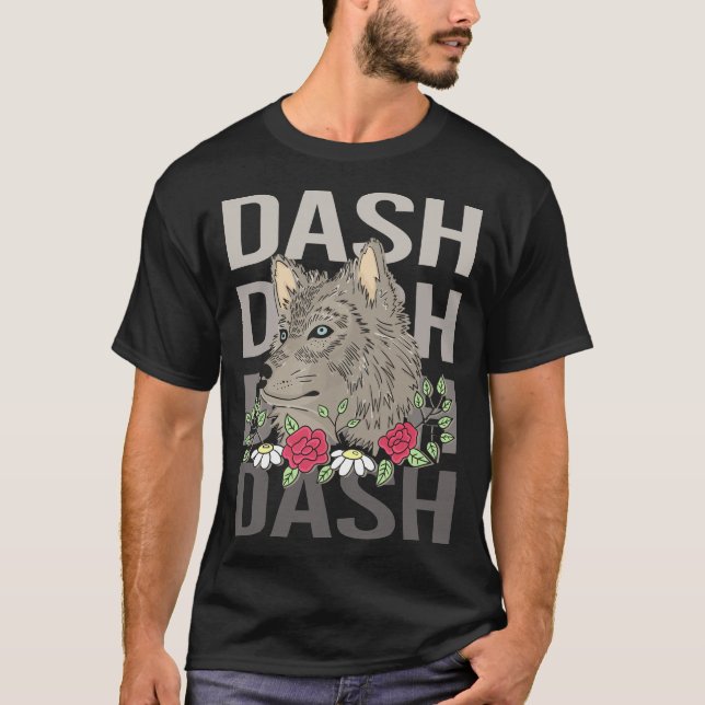 Wolf Head - Dash Name T-Shirt (Vorderseite)