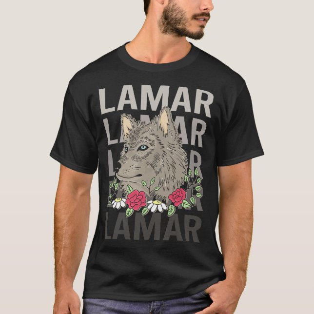 Wolf Head - Lamar Name T-Shirt (Vorderseite)