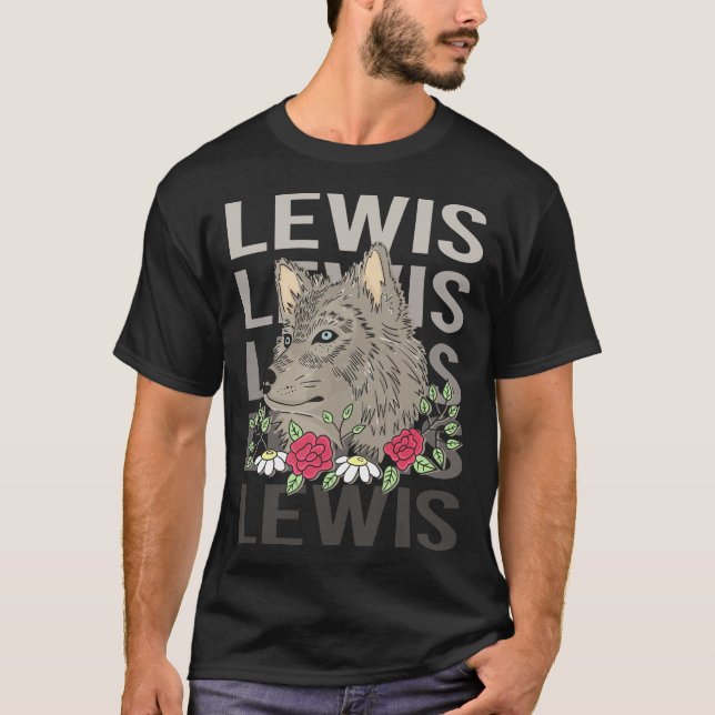 Wolf Head - Lewis Name T-Shirt (Vorderseite)