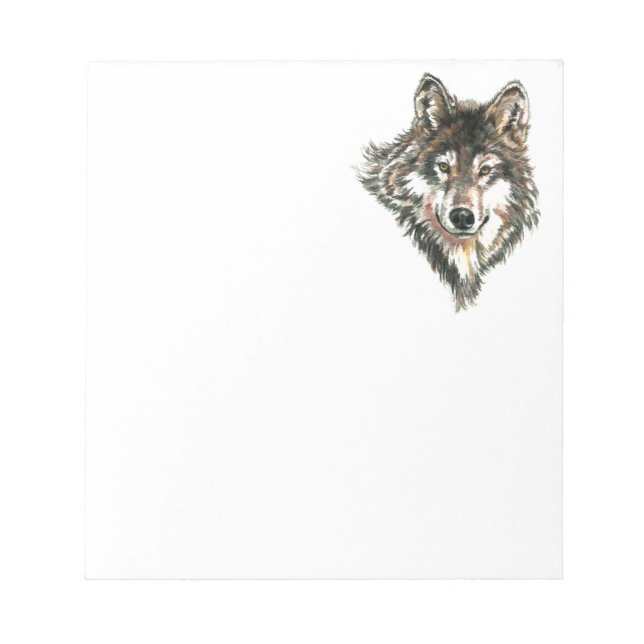 Wolf Head Logo Watercolor art Notizblock (Vorderseite)