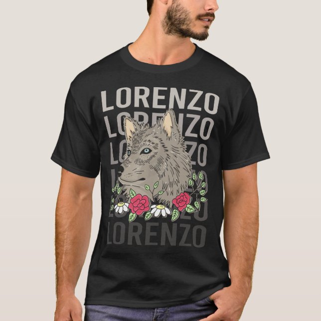 Wolf Head - Lorenzo Name T-Shirt (Vorderseite)