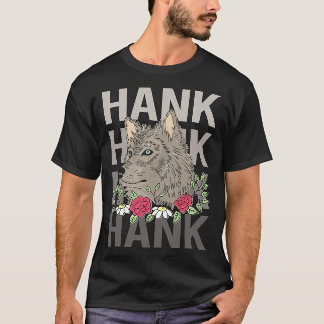 Wolf Head - Name des Hanks T-Shirt (Vorderseite)