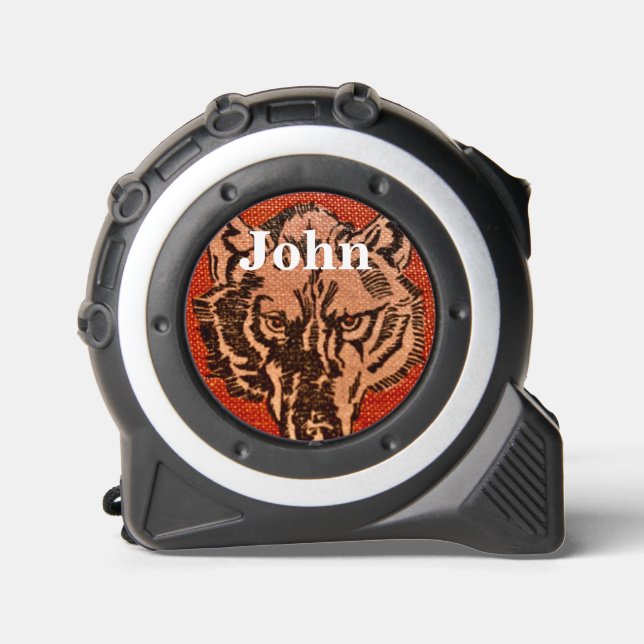 Wolf Head on Red Maßband (Vorderseite)