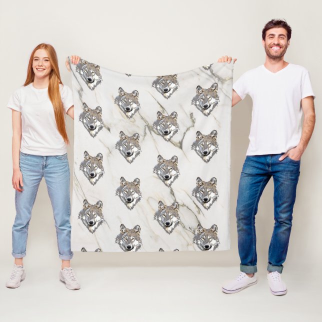 Wolf Head Pattern Fleecedecke (Beispiel)