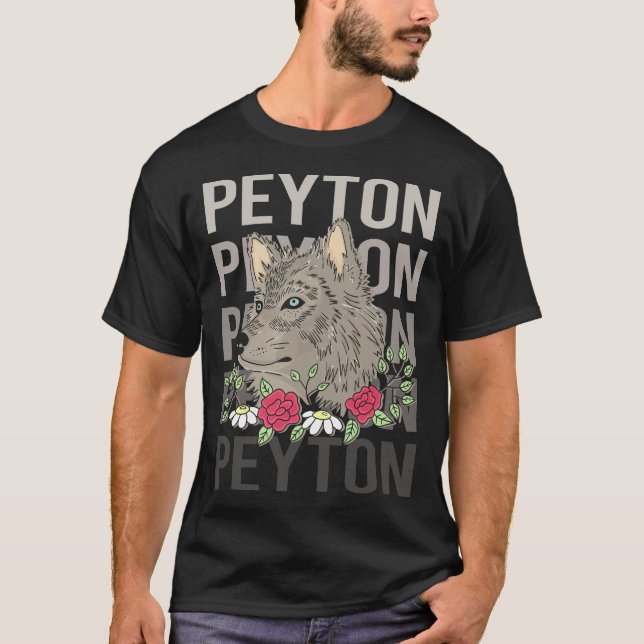 Wolf Head - Peyton Name T-Shirt (Vorderseite)