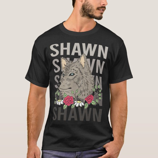 Wolf Head - Shawn Name T-Shirt (Vorderseite)