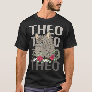 Wolf Head - Theo Name T-Shirt
