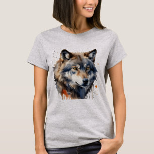Wolf Head Wildlife Nature Art Animal T-Shirt