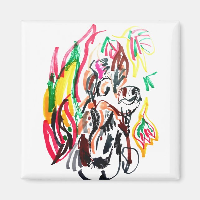 Wolf Herbst Freude Magnet (Vorne)