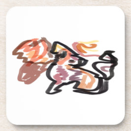 Wolf Herbst Sonnenuntergang Getränkeuntersetzer