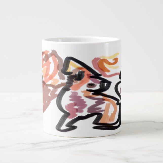 Wolf Herbst Sonnenuntergang Jumbo-Tasse (Vorderseite)
