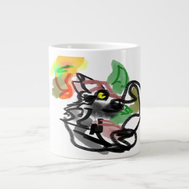 Wolf-Herbstläufer Jumbo-Tasse (Vorderseite)