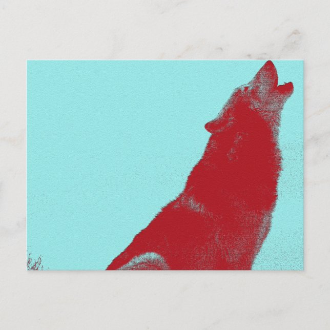 Wolf-Heulen Postkarte (Vorderseite)