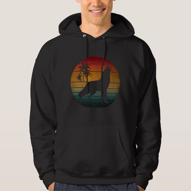 Wolf heulen Vintag Hoodie (Vorderseite)