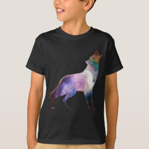 Wolf heulend Galaxie Universum T - Shirt