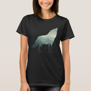 Wolf-Heulender Bergwald T-Shirt