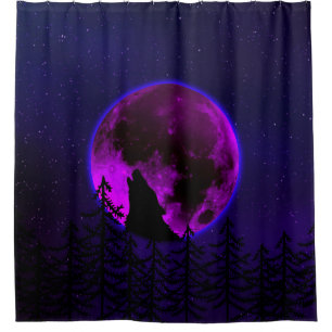 WOLF HEULENDER MOND MAGENTA   DUSCHVORHANG