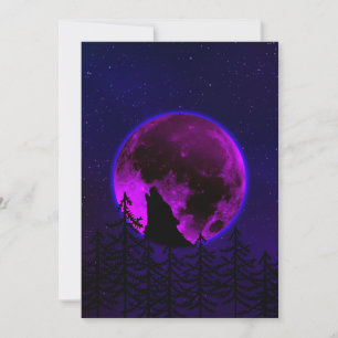 WOLF HEULENDER MOND MAGENTA EINLADUNG