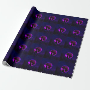 WOLF HEULENDER MOND MAGENTA GESCHENKPAPIER