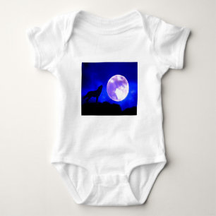 Wolf heult am Mond Baby Strampler