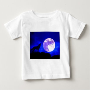 Wolf heult am Mond Baby T-shirt