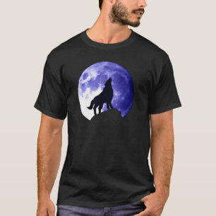 Wolf heult am Mond T-Shirt