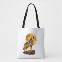 Wolf heult am Mond-Totentasche