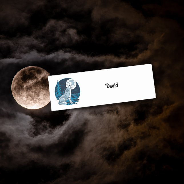 Wolf heult auf dem Mond Namensschild (Von Creator hochgeladen)