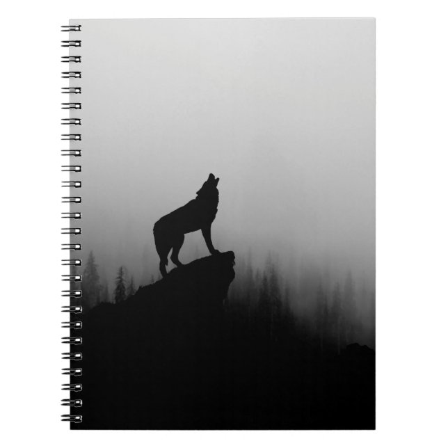 Wolf heult auf dem Mond Notizblock (Vorderseite)