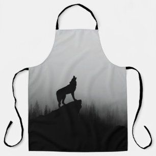 Wolf heult auf dem Mond Schürze