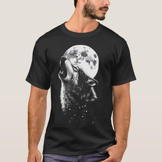 Wolf Heult Mond Wolf T-Shirt (Vorderseite)