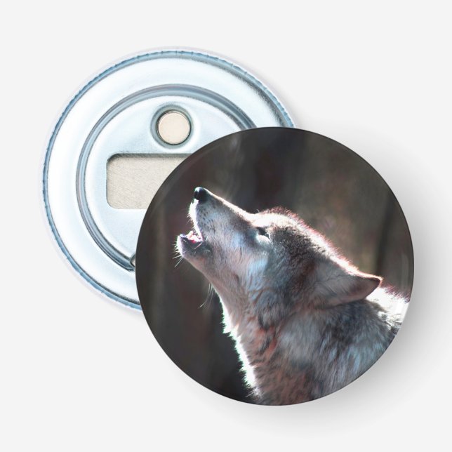 Wolf-Heuschrei Flaschenöffner (Vorderseite)