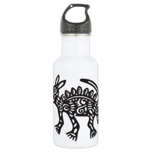 Wolf, Hieroglyph (Maya) Edelstahlflasche