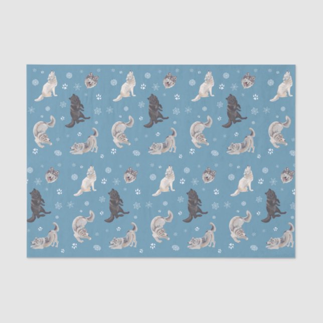 Wolf Holiday Tissue Paper Seidenpapier (Vorderseite)