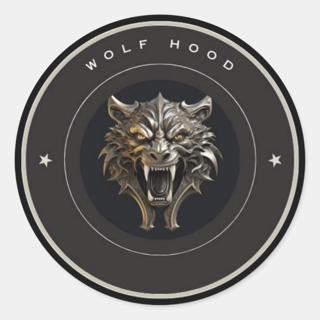 Wolf Hood Sticker (Vorderseite)