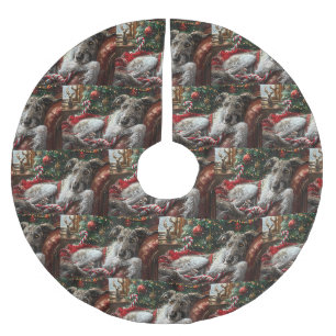 Wolf Hound Dog Weihnachtsfest Polyester Weihnachtsbaumdecke
